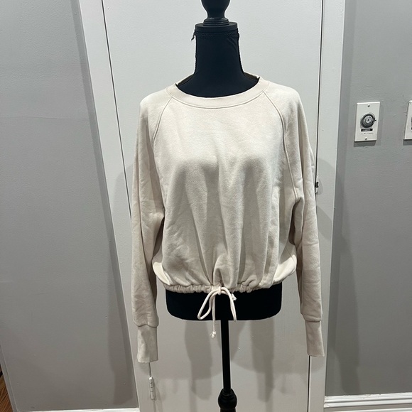 HM cream crop sweater with draw string waist - Picture 2 of 9
